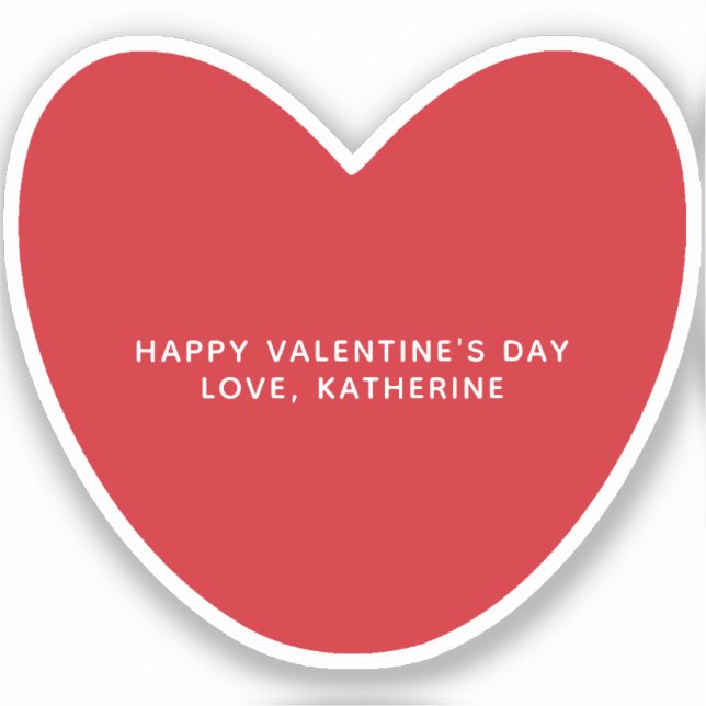 Simple cute red heart personalised Valentine's Day (Front)
