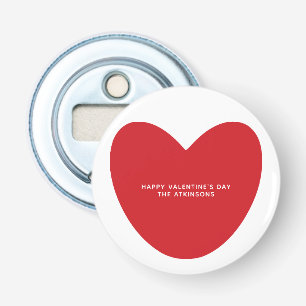 Simple cute red heart personalised Valentine's Day Bottle Opener