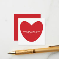 Simple cute red heart personalised Valentine's Day
