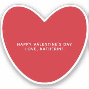 Simple cute red heart personalized Valentine's Day