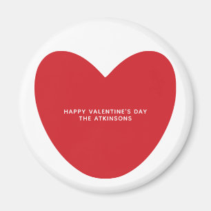 Simple cute red heart personalized Valentine's Day Magnet