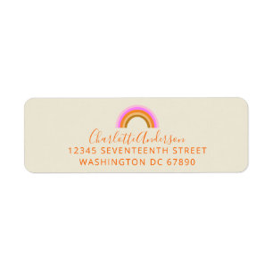 Simple Cute Retro Rainbow Return Address