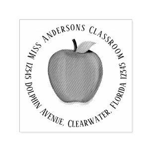 Simple Cute Return Address Apple Typography  Self-inking Stamp