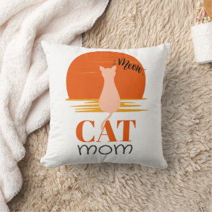 Simple Cute Script Pet owner Cat Mom Cushion