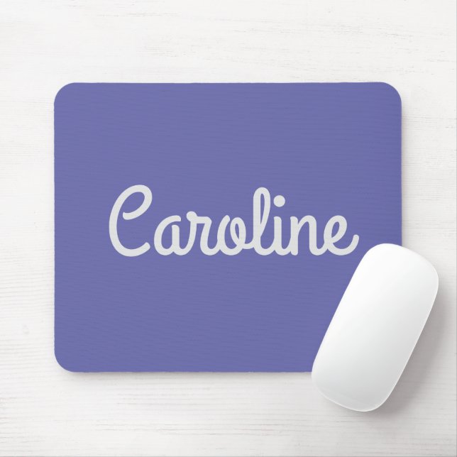 Simple Cute Script Typography Personalised Purple Mouse Mat (With Mouse)
