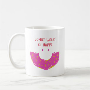 Simple Cute Smile Sprinkle Pink Doughnuts Sweet Fa Coffee Mug
