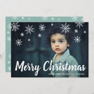 Simple Cute Snowflakes Modern Christmas Holiday Card