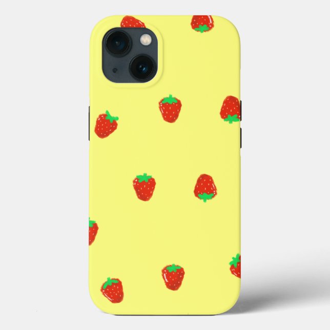 Simple Cute Strawberry pattern Phone case (Back)