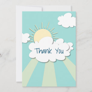 Simple Cute Sunshine Baby Shower Thank You Card