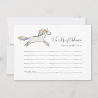Simple Cute Unicorn Rainbow Words of Advice Cards