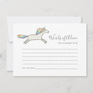 Simple Cute Unicorn Rainbow Words of Advice Cards