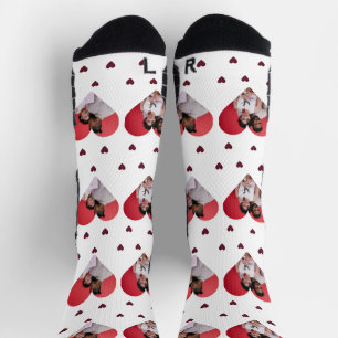 Simple Cute Valentine's Day Couple Photo  Socks
