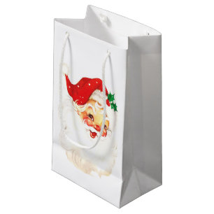Simple Cute Vintage Santa Claus Christmas Small Gift Bag