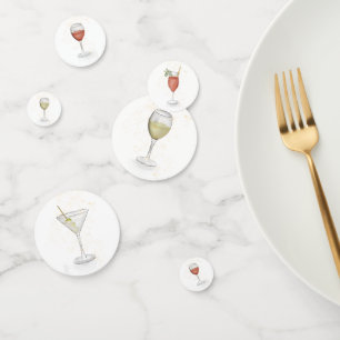 Simple Cute Watercolor Whimsical Cocktails Drinks  Confetti