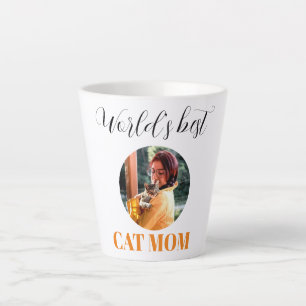 Simple Cute World's Best Cat Mum Photo Latte Mug