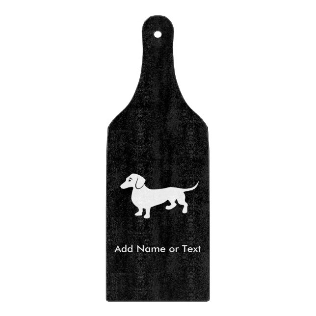 Simple Dachshund Customisable Cutting Board (Front)