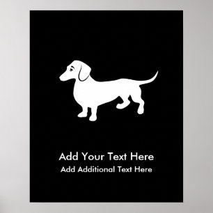 Simple Dachshund Customisable Poster