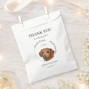 Simple Dachshund Dog Wedding Thank You Favour Bag