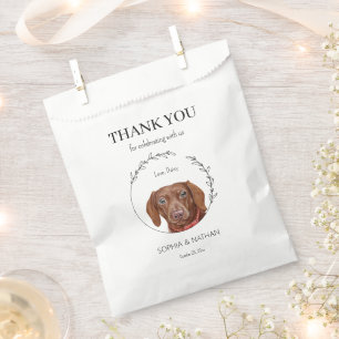 Simple Dachshund Dog Wedding Thank You Favour Bag