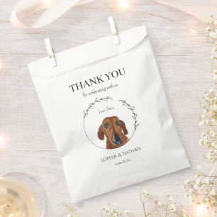 Simple Dachshund Dog Wedding Thank You Favour Bag