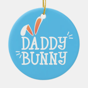 Simple Daddy Bunny Easter Typography Ornament