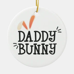 Simple Daddy Bunny Easter Typography Ornament
