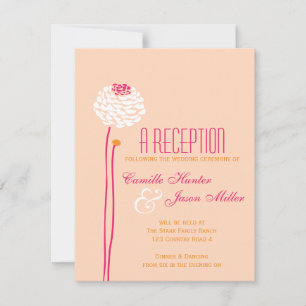 Simple Dahlia - Pink & Orange Reception Invitation