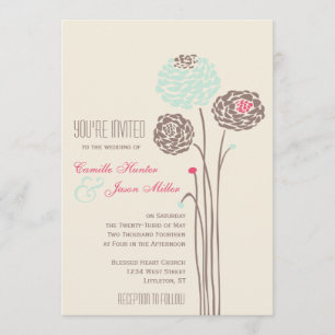 Simple Dahlia - Rustic Modern Wedding Invitation