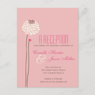 Simple Dahlia - Vintage Pink & Brown Reception Enclosure Card
