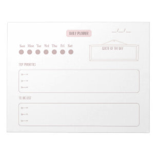 Simple Daily Planner Notepad