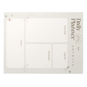 Simple Daily Planner With Notes and Reminders