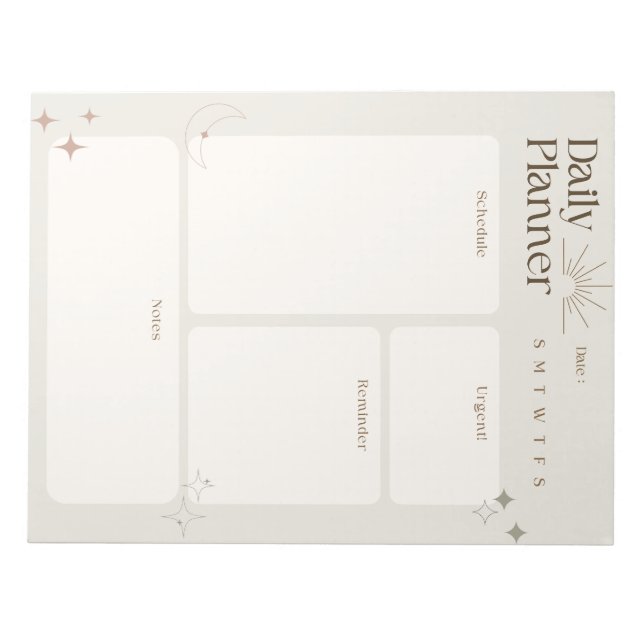 Simple Daily Planner With Notes and Reminders (Front)