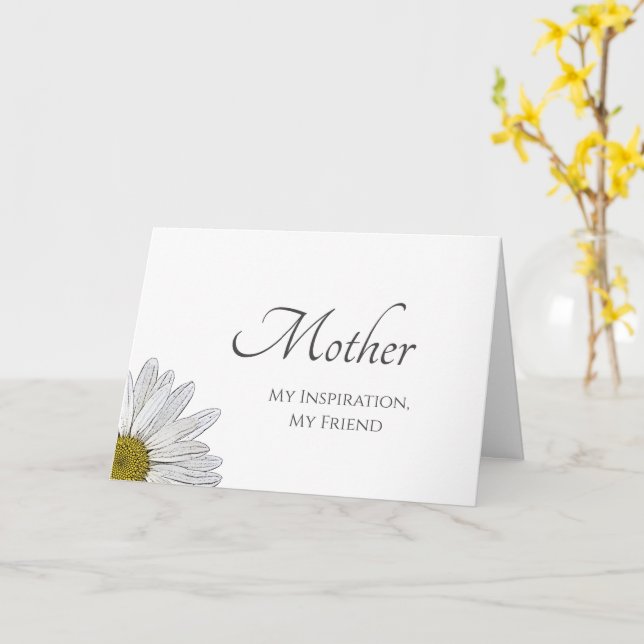 Simple Daisy Floral Botanical Mother's Day  Card (Yellow Flower)
