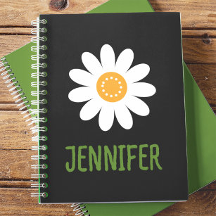 Simple Daisy Flower Personalised Notebook