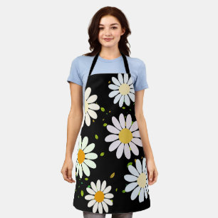 Simple Daisy Flowers Floral Pattern trendy Girly  Apron