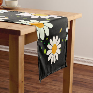 Simple Daisy Flowers Floral Pattern trendy Girly Short Table Runner