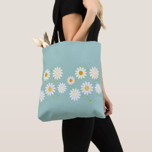 Simple Daisy Flowers Floral Pattern trendy Girly Tote Bag
