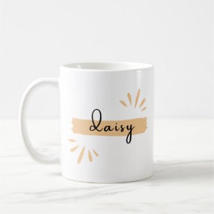 Simple "Daisy" Text Pattern Coffee Cup