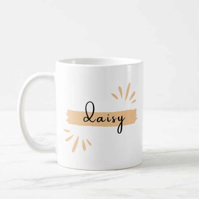 Simple "Daisy" Text Pattern Coffee Cup (Left)