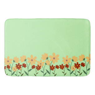 Simple daisy wildflowers bouquet floral wedding bath mat