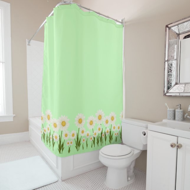 Simple daisy wildflowers bouquet floral wedding shower curtain (In Situ)