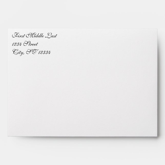 Simple Damask Aubergine Wedding Envelope (Front)