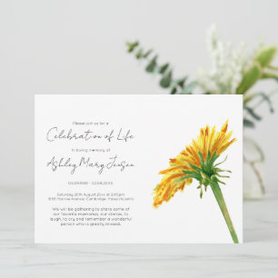 Simple Dandelion Celebration of Life Funeral Invitation