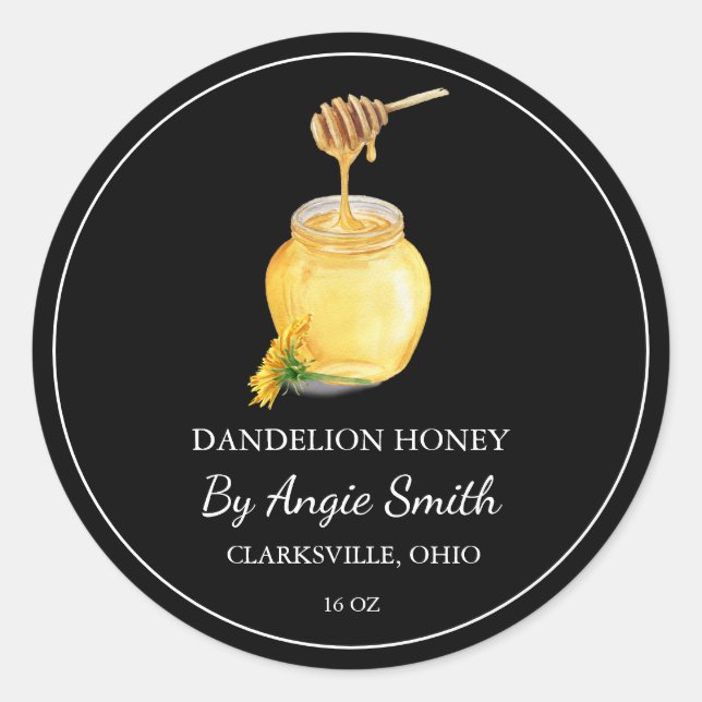Simple Dandelion Infused Honey Label (Front)