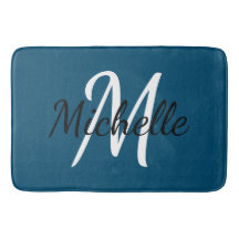 Simple Dark Blue Monogrammed