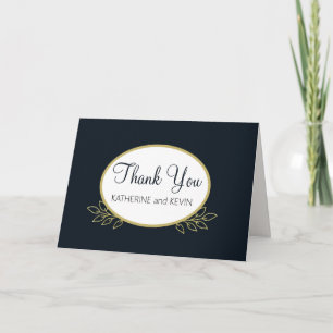 Simple Dark Blue Thank You Card