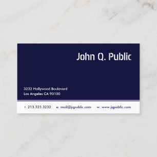 Simple Dark Blue White Colour Business Card