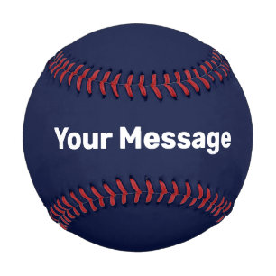 Simple Dark Blue White Your Message Text Template Baseball