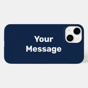 Simple Dark Blue with White Text Template Case-Mate iPhone 14 Case