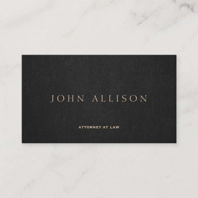 Simple Dark Brown Elegant Attorney at Law Business Card (Front)